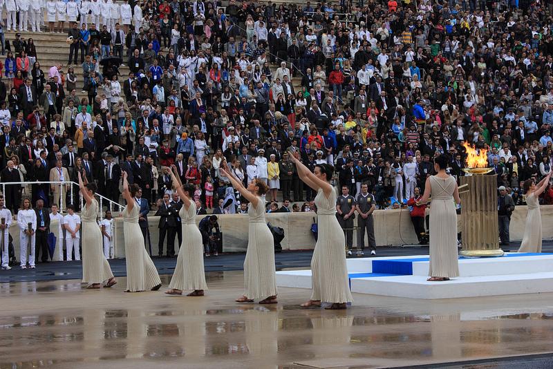 The Olympic Flame Ceremony at the Panathenaic Stadium