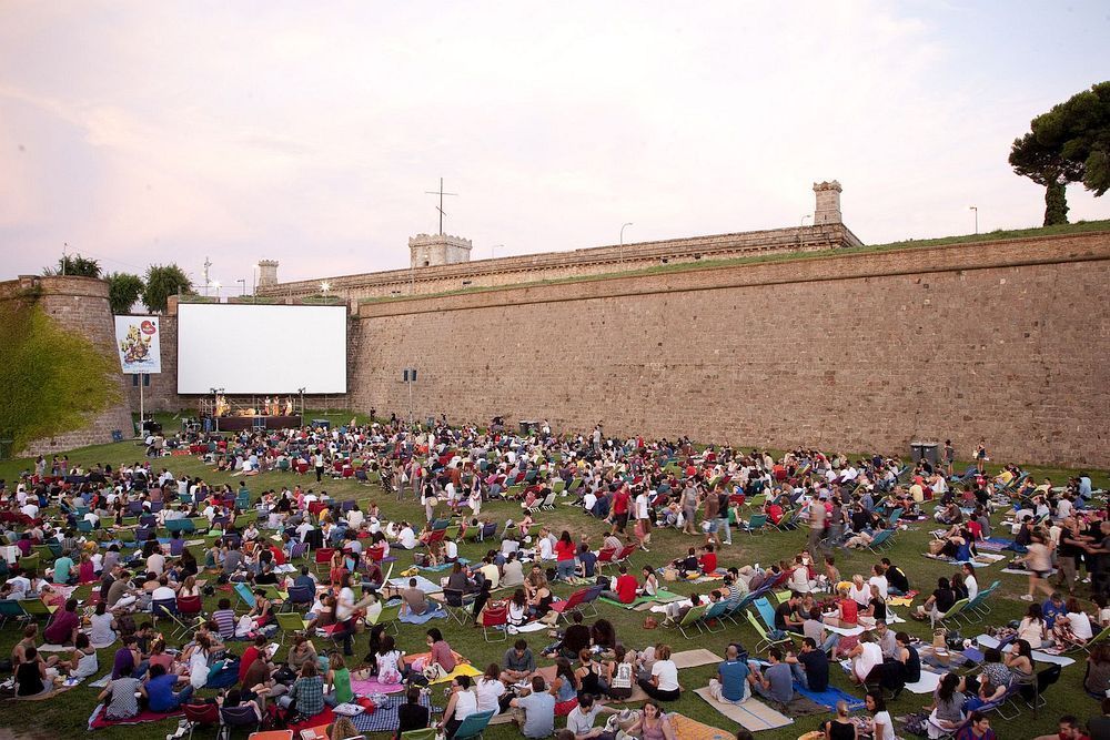 Outdoor cinema in Barcelona