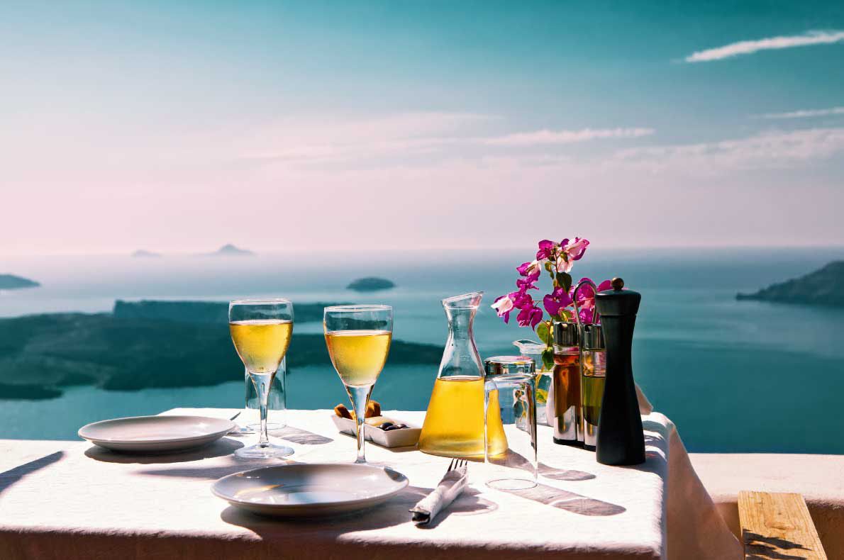 Santorini vineyards landscape Greece - Best wine destinations in Europe